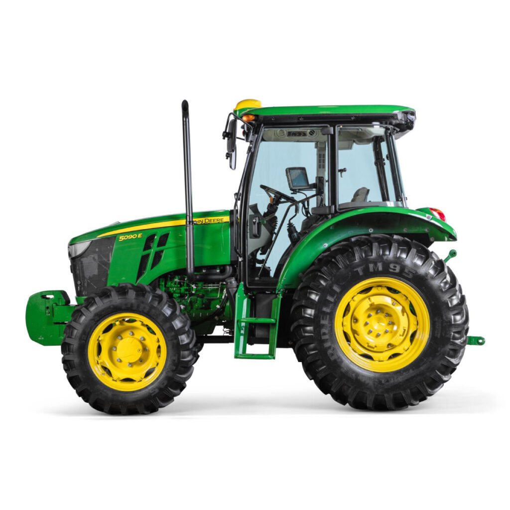 John Deere 5090E Utility Tractor with closed cab, front counterweights