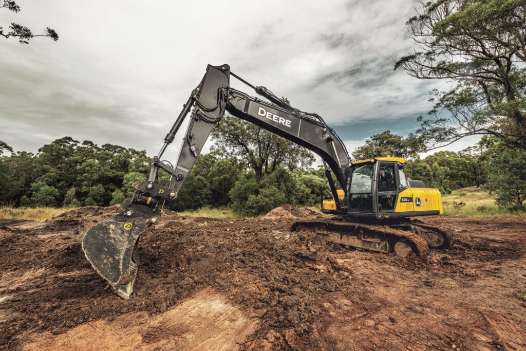 John Deere E210-II Mid-Size Excavator, construction site ready hydraulic excavator