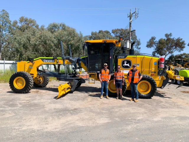 A 672GP to add to Horsham City Council’s growing Deere fleet 🦌

Congratulations to this team on the delivery of their new Deere. The six-wheel-drive grader will be responsible for the important task of road re-construction and maintenance across the municipality - a job particularly valuable at the moment as they work to repair flood-damaged roads. 
 
Thank you team for your ongoing support, and to Jesse and our Melbourne team for another great delivery 👏

#RDOequipmentau #VermeerAustralia #johndeereconstruction #johndeere #deere #earthmoving #heavyequipment #construction #civilconstruction #heavymachinery #heavyequipmentlife #constructionequipment #heavyequipmentnation #earthmovers #earthmovingequipment #heavyequipmentoperator #earthmover #equipment #constructionmachinery #dirtlife #machinery #earthmovingdaily #earthmovingaustralia #deeresighting #grader #motorgrader