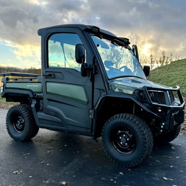 New John Deere XUV865M was delivered to a local contracting company CTM Contracting LTD. The machine is fitted with a Snowex SP1575 salt spreader at the rear, ready for the colder weather. Full spec XUV865M Gator utility vehicle with Snowex 1575 salt spreader, hard-wired into the machine itself with the control box mounted neatly inside of the cab, gator supplied with LED front and rear worklights, LED beacon light, front bumper and front brushguard along with a full cab and heater.

 #JohnDeere #Snowex #SaltSpreader #Gator #UtilityVehicle #ContractingLife #johndeeregator