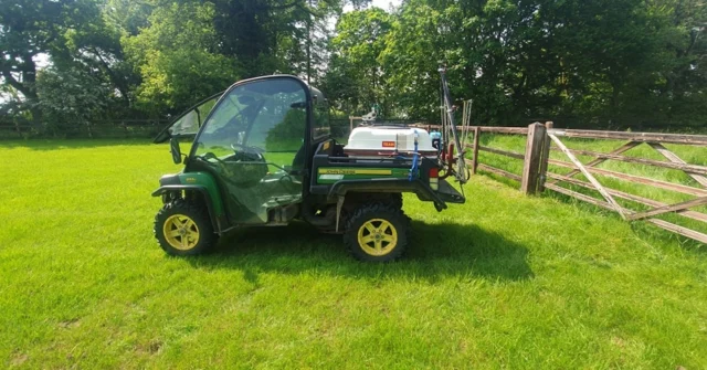 #suffolk #newmarket First time out this year weed spraying for a client and a fellow contractor. The gator is perfect for those smaller paddocks where a tractor would be too big, and now is the perfect time to get those weeds under control before they set seed later into summer, like poisonous ragwort and sycamore seedlings. 
I'm taking bookings now for spraying so please get in touch for a free consultation. 

 #paddockmaintenance #smallbusinessowner #groundsmaintenance #johndeeregator #teamsprayers