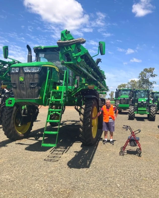 Our Dalby team welcomed Tom from @bluecareqld at the branch this week. After a morning viewing cattle at the saleyards, Tom decided he wanted to drop into RDO for a visit to check out some John Deere machines. 🚜 

89 year old Tom loves everything V8 supercars and "maybe a tractor or two". He was excited when we asked if we could showcase his photos and even offered to be the branch mascot! 😆 

We're delighted to hear that BlueCare have started a Mens Group, and hear there are a few more gentlemen keen to visit and scope out the machines and see how things have changed over the years. We welcome them with open arms!